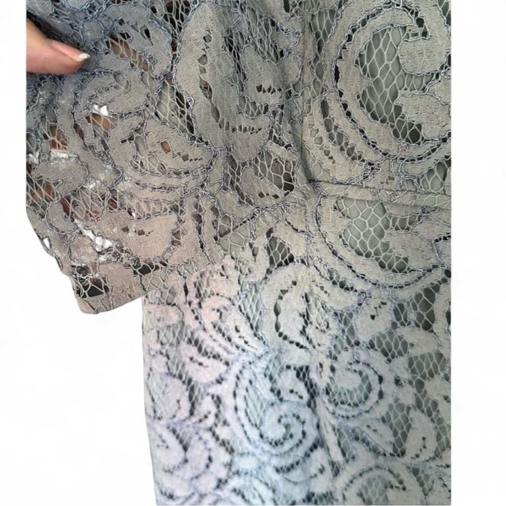 NWT J.Crew Natalia Grey Leavers Lace Dress Size 6-Stunning Lined V Neck Cocktail - Picture 9 of 16